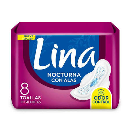 TOALLITAS FEMENINAS LINA NOCTURNA  C/ ALOE C/ALAS x 8